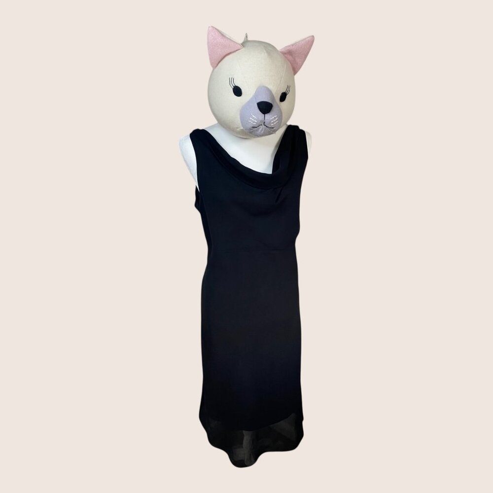 🖤 VTG FORMAL PROM LBD R&K ORIGINALS MAXI FLOWY SLEEVELESS DRESS LARGE